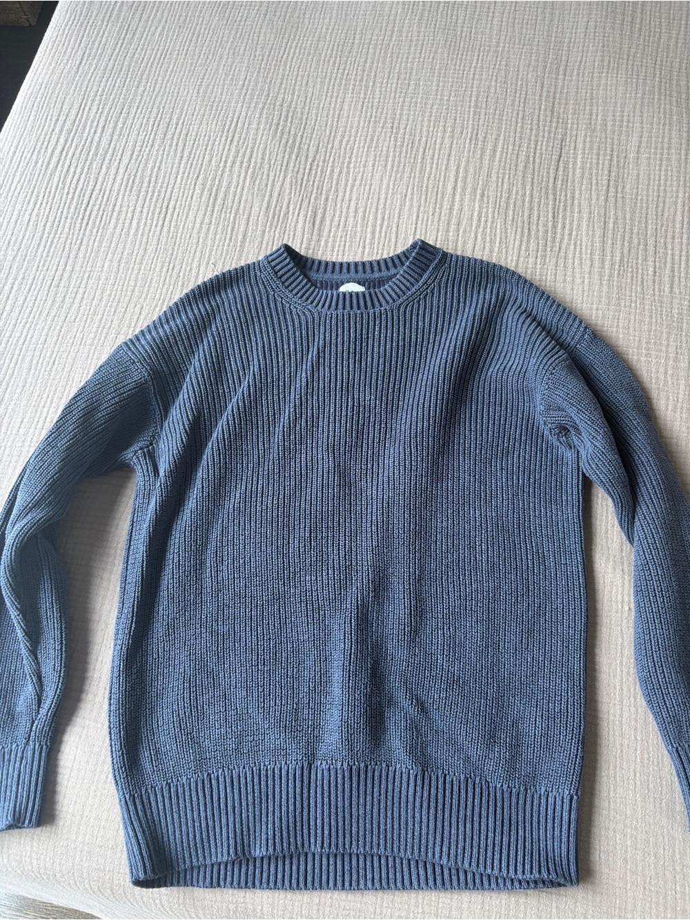 GAP Men's Crewneck Fisherman Knit Sweater - Blue